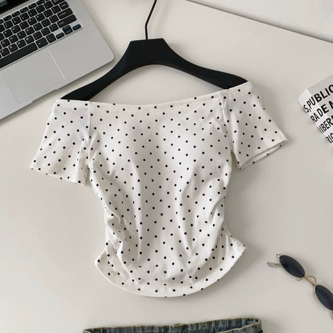 Casual Polka Dot Print T-shirt