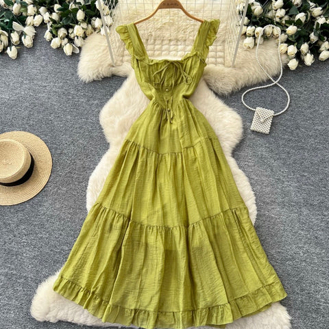 French Style Backless Cake Dress