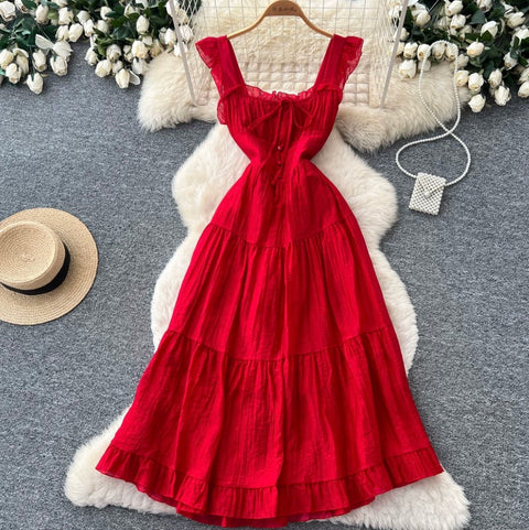 French Style Backless Cake Dress