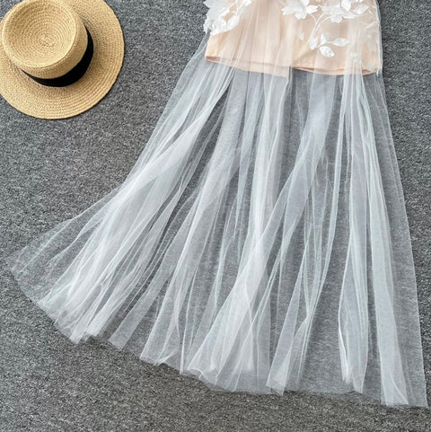 Off-shoulder 3d Flower Fairy Dress