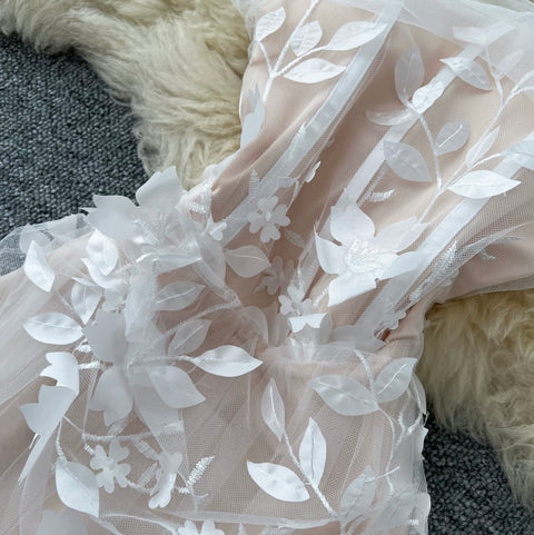 Off-shoulder 3d Flower Fairy Dress