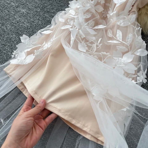 Off-shoulder 3d Flower Fairy Dress