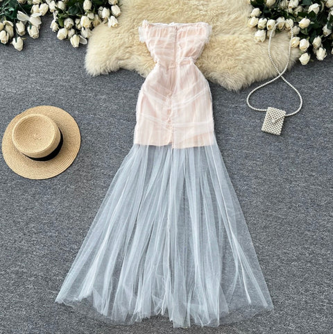 Off-shoulder 3d Flower Fairy Dress