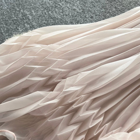 Backless Pleated Halter Dress