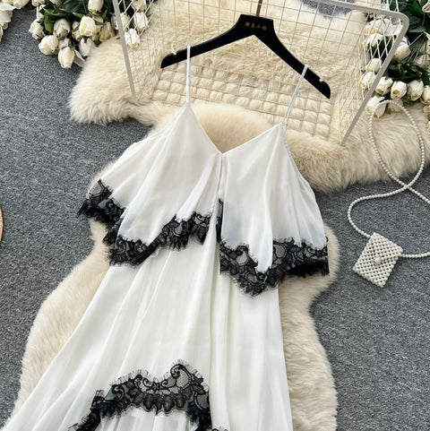 Black & White Layered Slip Dress