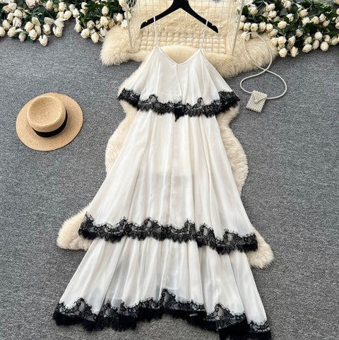 Black & White Layered Slip Dress