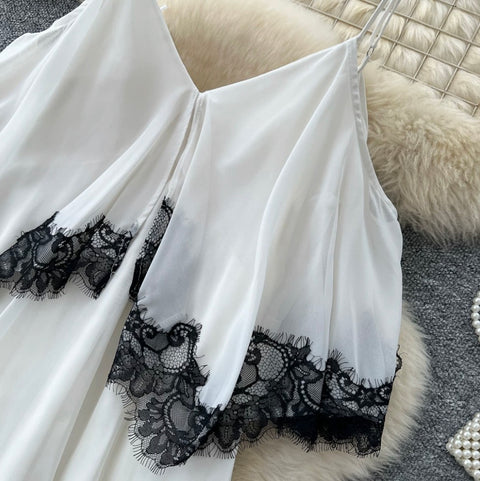 Black & White Layered Slip Dress
