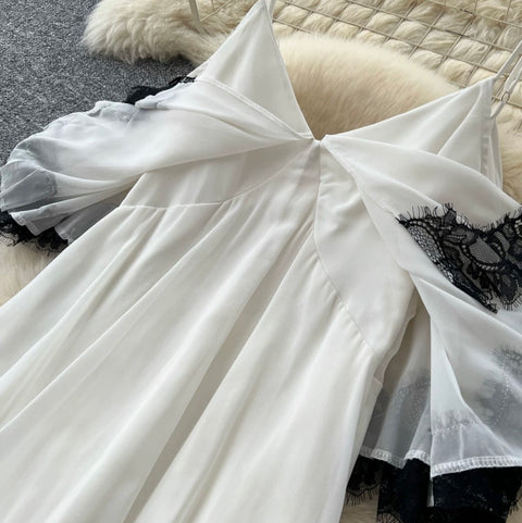 Black & White Layered Slip Dress