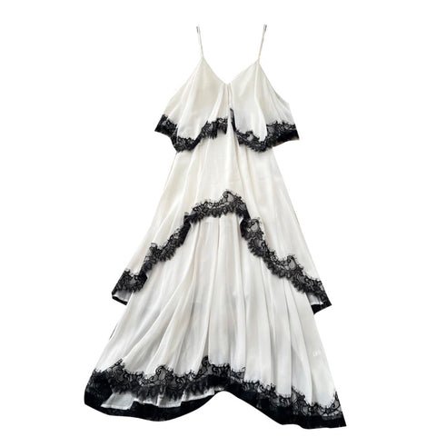 Black & White Layered Slip Dress