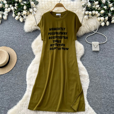 Monogrammed Print T-Shirt Dress