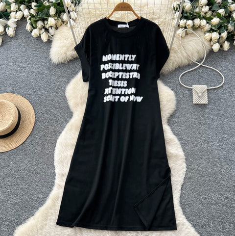 Monogrammed Print T-Shirt Dress