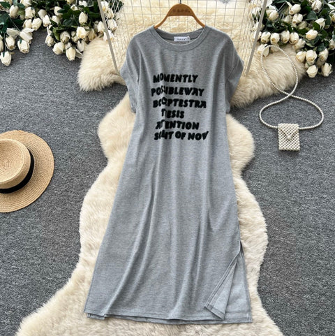Monogrammed Print T-Shirt Dress