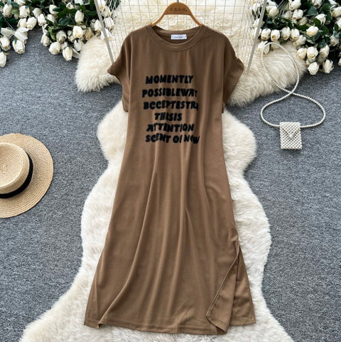 Monogrammed Print T-Shirt Dress
