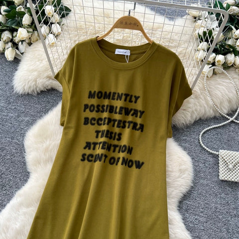 Monogrammed Print T-Shirt Dress