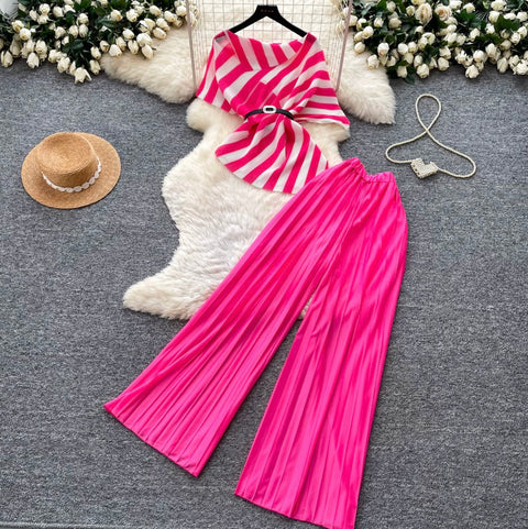 Striped Top & Trousers Casual 2Pcs