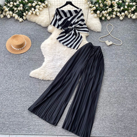 Striped Top & Trousers Casual 2Pcs