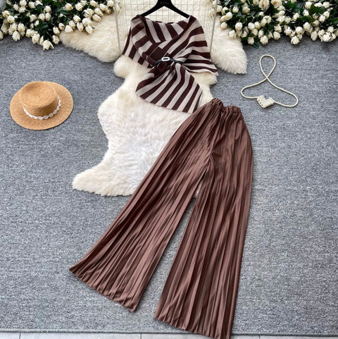 Striped Top & Trousers Casual 2Pcs