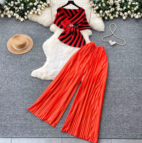 Striped Top & Trousers Casual 2Pcs