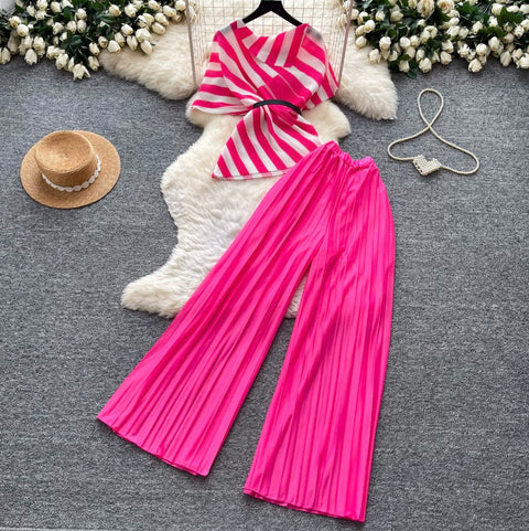Striped Top & Trousers Casual 2Pcs