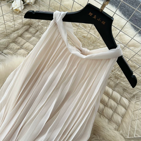 Halter Top & Pleated A-line 2Pcs