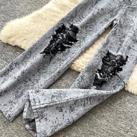 Tank Top & Distressed Jeans Denim 2Pcs