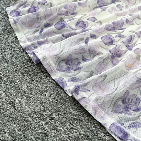 Floral Print Slim-fit Halter Dress