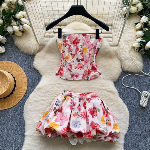 Sweetie Printed Top & Shorts 2Pcs