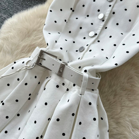 Polka Dot Print Halter Dress