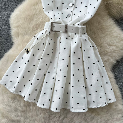 Polka Dot Print Halter Dress