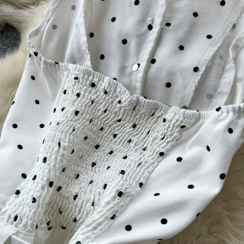 Polka Dot Print Halter Dress