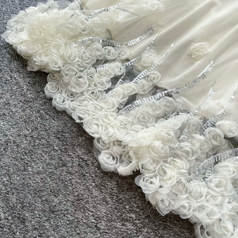 Round Collar Apricot Lace Patchwork Dress
