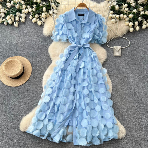 French Style Lapeled Shirt Dress