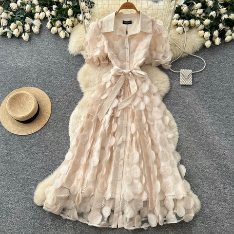 French Style Lapeled Shirt Dress