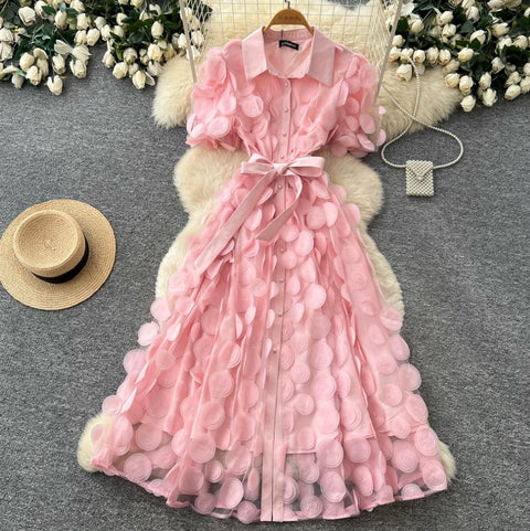 French Style Lapeled Shirt Dress