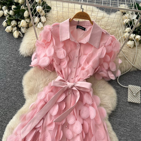 French Style Lapeled Shirt Dress