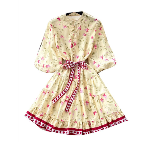 Sweetie Puffy Sleeve Floral Dress