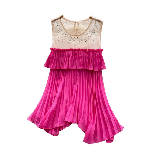 Sequined Mesh Patchwork Top