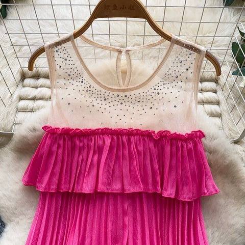 Sequined Mesh Patchwork Top