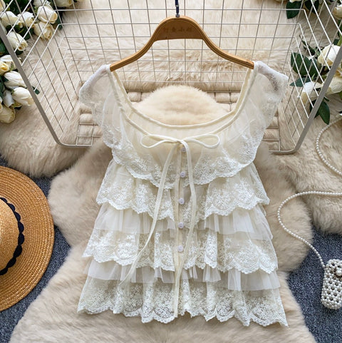 Korean Style Ruffled Lace Shirt