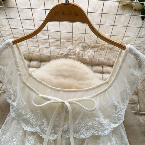 Korean Style Ruffled Lace Shirt