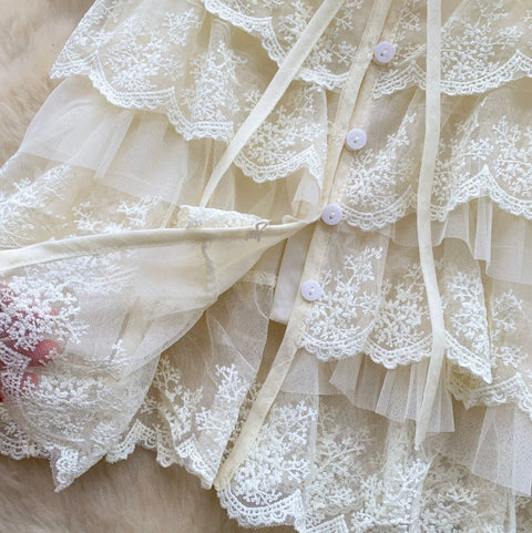 Korean Style Ruffled Lace Shirt