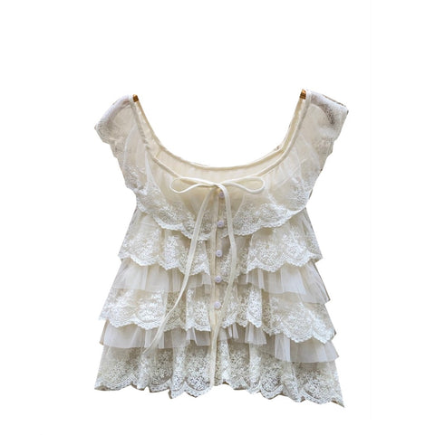 Korean Style Ruffled Lace Shirt