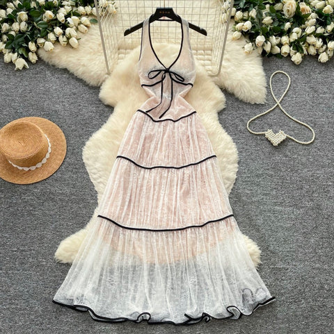 Fairy Backless Layered Halter Dress