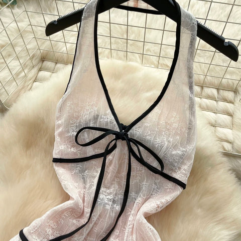 Fairy Backless Layered Halter Dress