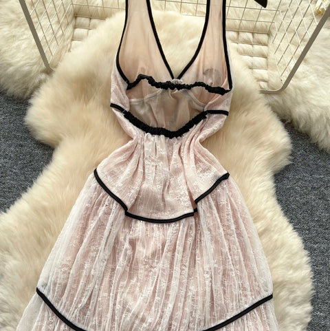 Fairy Backless Layered Halter Dress