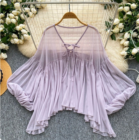 Korean Style Chiffon Sunscreen Shirt