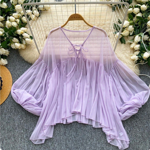 Korean Style Chiffon Sunscreen Shirt