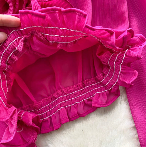 French Style Ruffled Chiffon Top