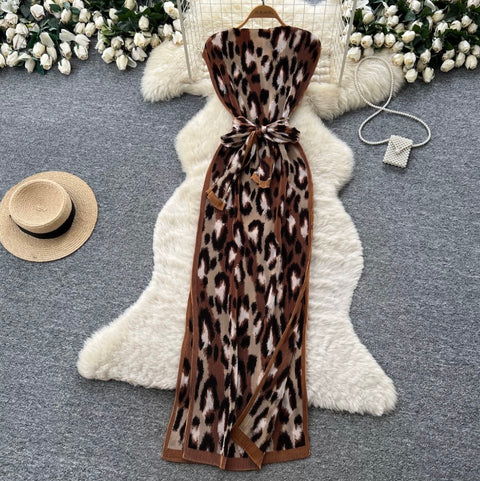 Lace-up Floral Print Sleeveless Dress