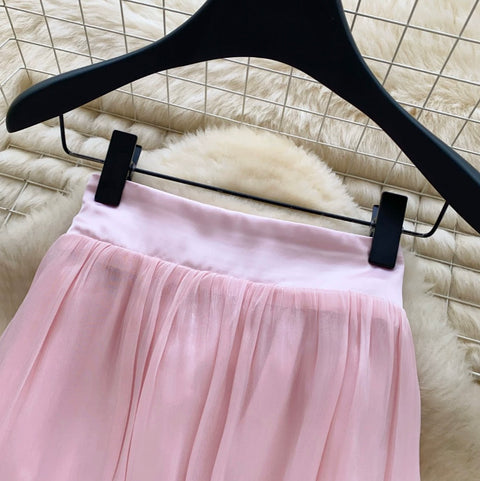 Pink Bustier Top & Skirt 2Pcs